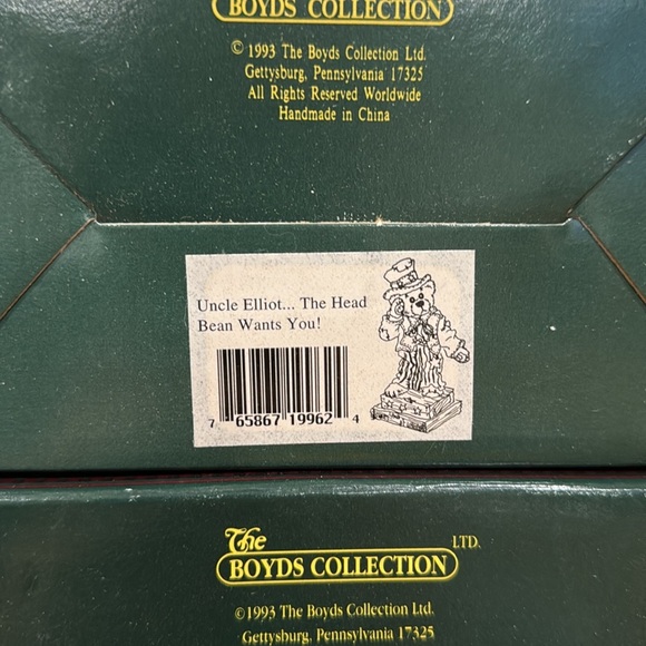 NIB Vtg 90's Boyds Bears Figurines Lot of 3 Union Jack Uncle Elliot Ms Libearty - Picture 4 of 11